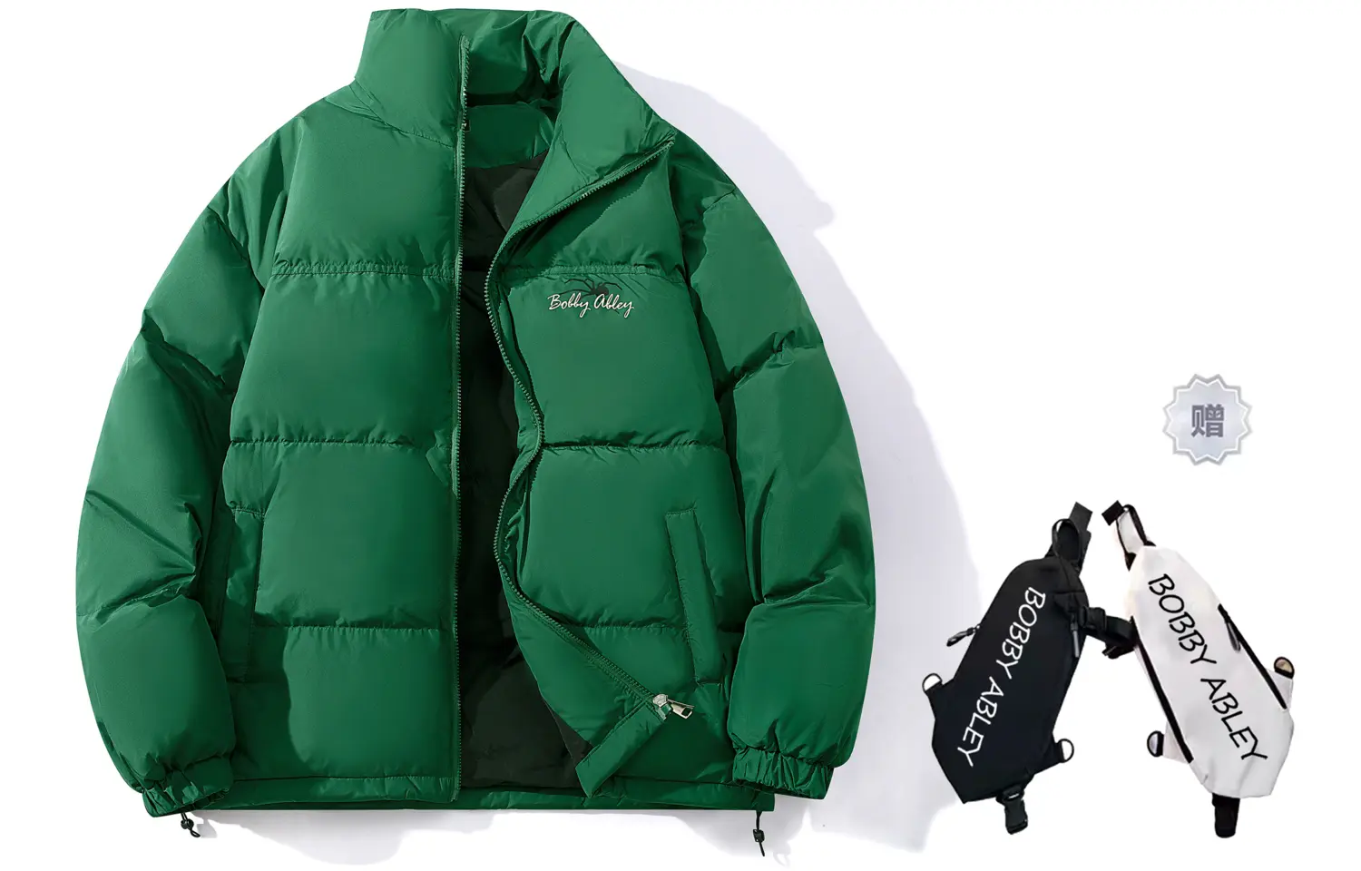 

BOBBY ABLEY Унисекс пуховик, Dark Green (Comes with Brand Crossbody Bag)