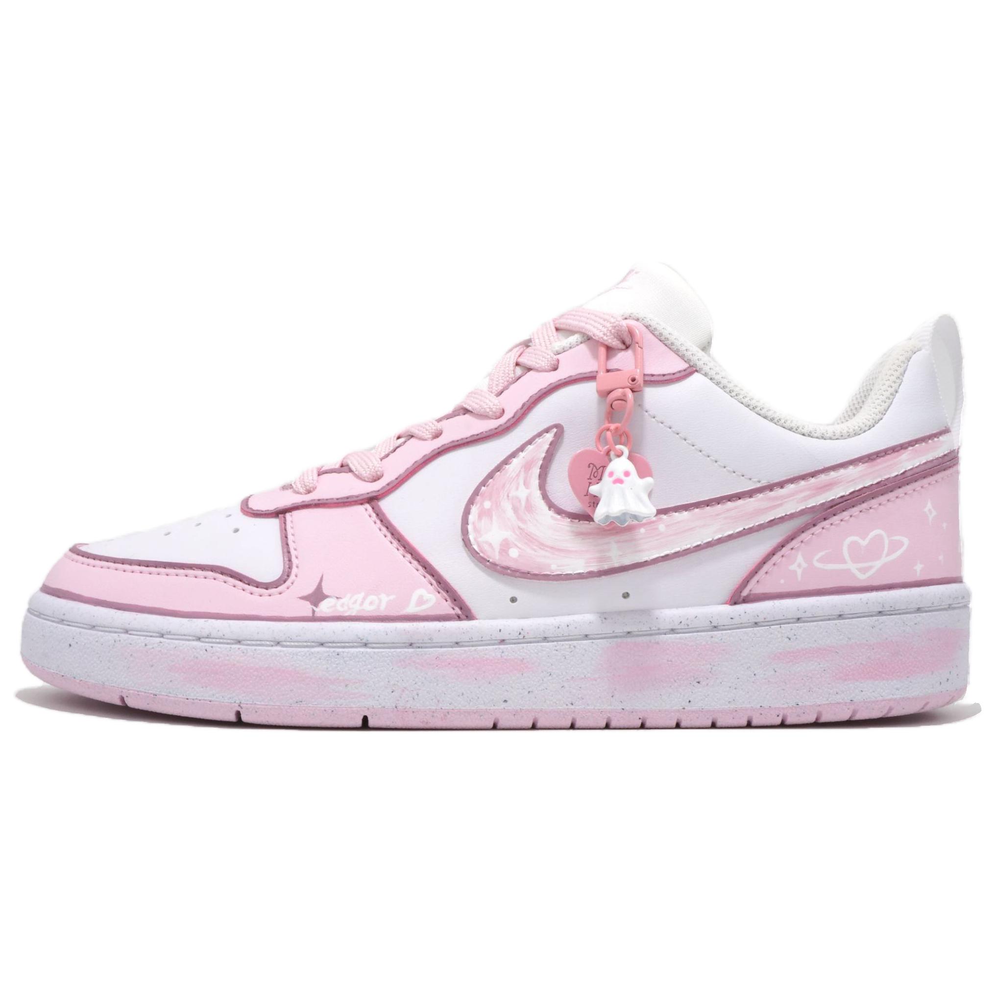 

Nike Кроссовки для скейтбординга Court Borough Heart In The Galaxy с нескользящей подошвой, износостойкие, белые, розовые, для подростков