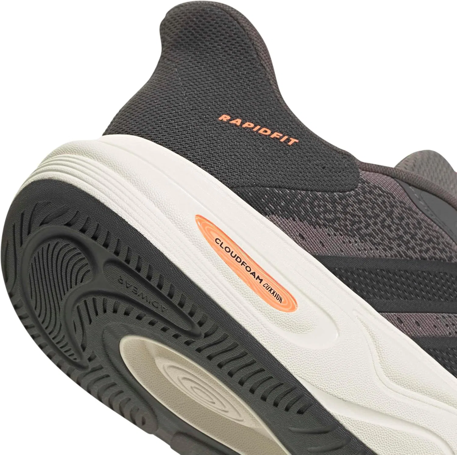 Кроссовки унисекс Adidas Cloudfoam Cuxxion Rapidfit, Charcoal Carbon Lucid Orange — фото 4