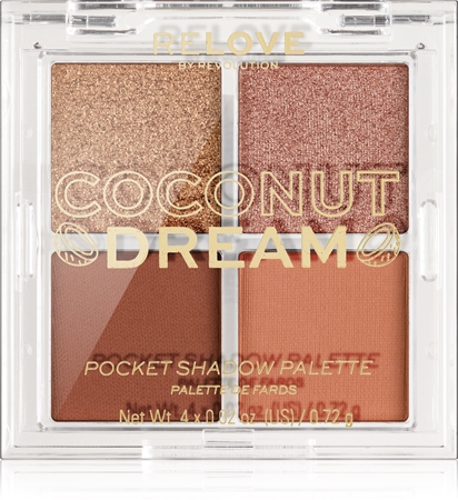 

Палитра теней для век Revolution Relove Pocket Palette, Coconut Dream 4× 0,72 g