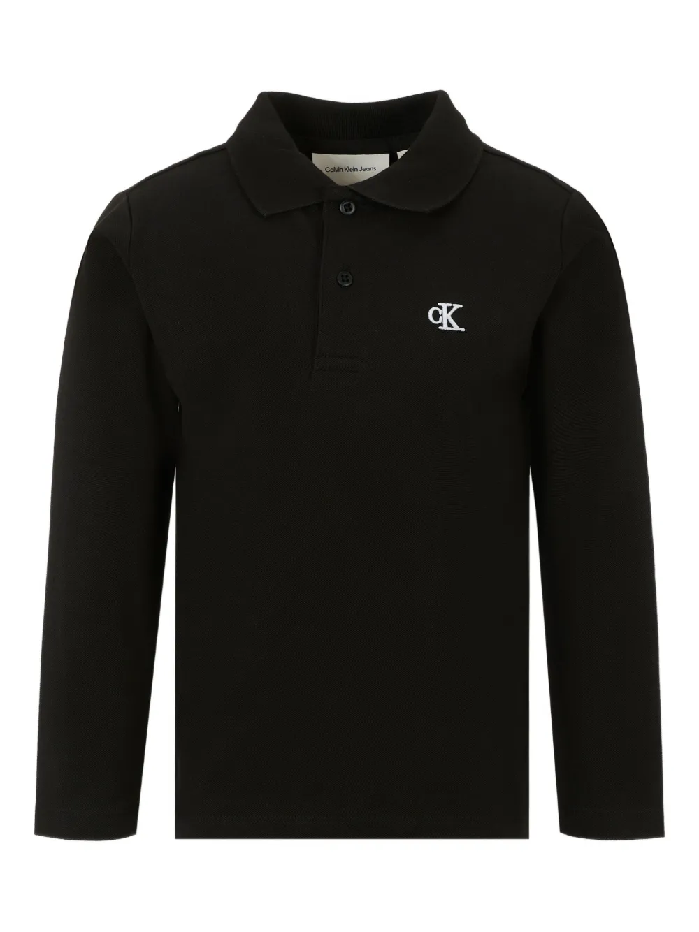

Рубашка поло с длинными рукавами и логотипом Calvin Klein Kids, черный