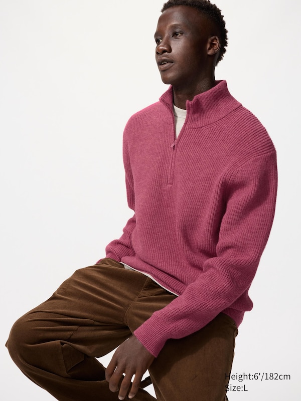 

Джемпер из пряжи Soufflé с молнией Uniqlo, 12 pink