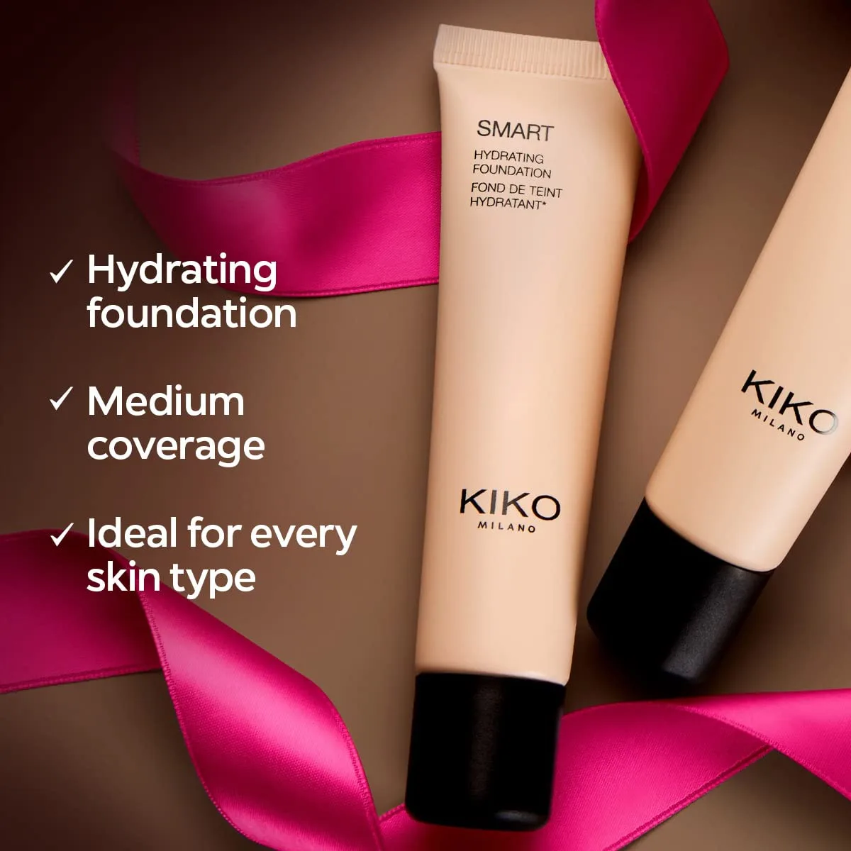 KIKO Milano Smart Hydrating Foundation 04 - Wr 50 | Увлажняющая и выравнивающая жидкая тональная основа, WR50 Warm Rose — фото 3