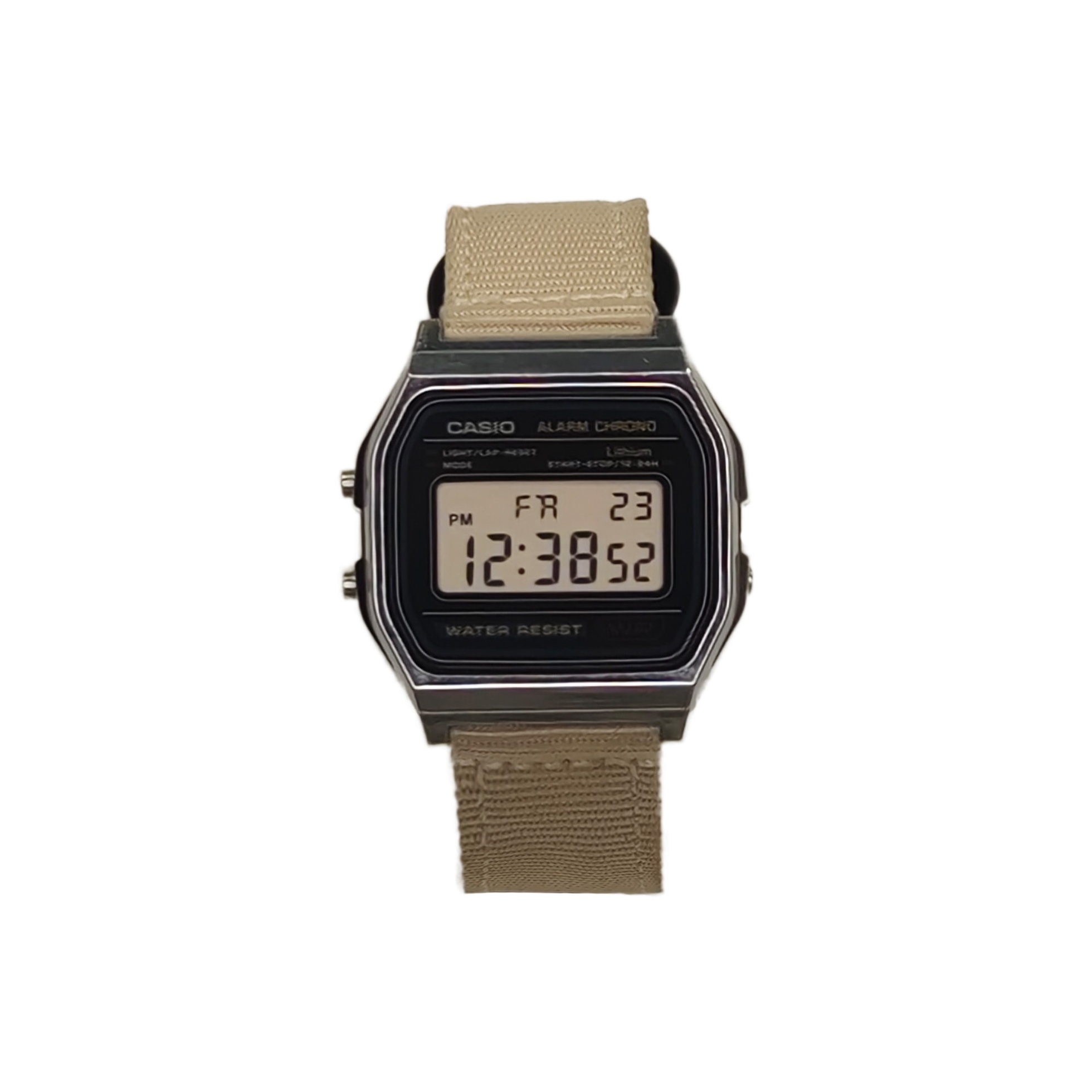 

CASIO Часы Unisex YOUTH Black Watch, Silver Small Block Nylon White