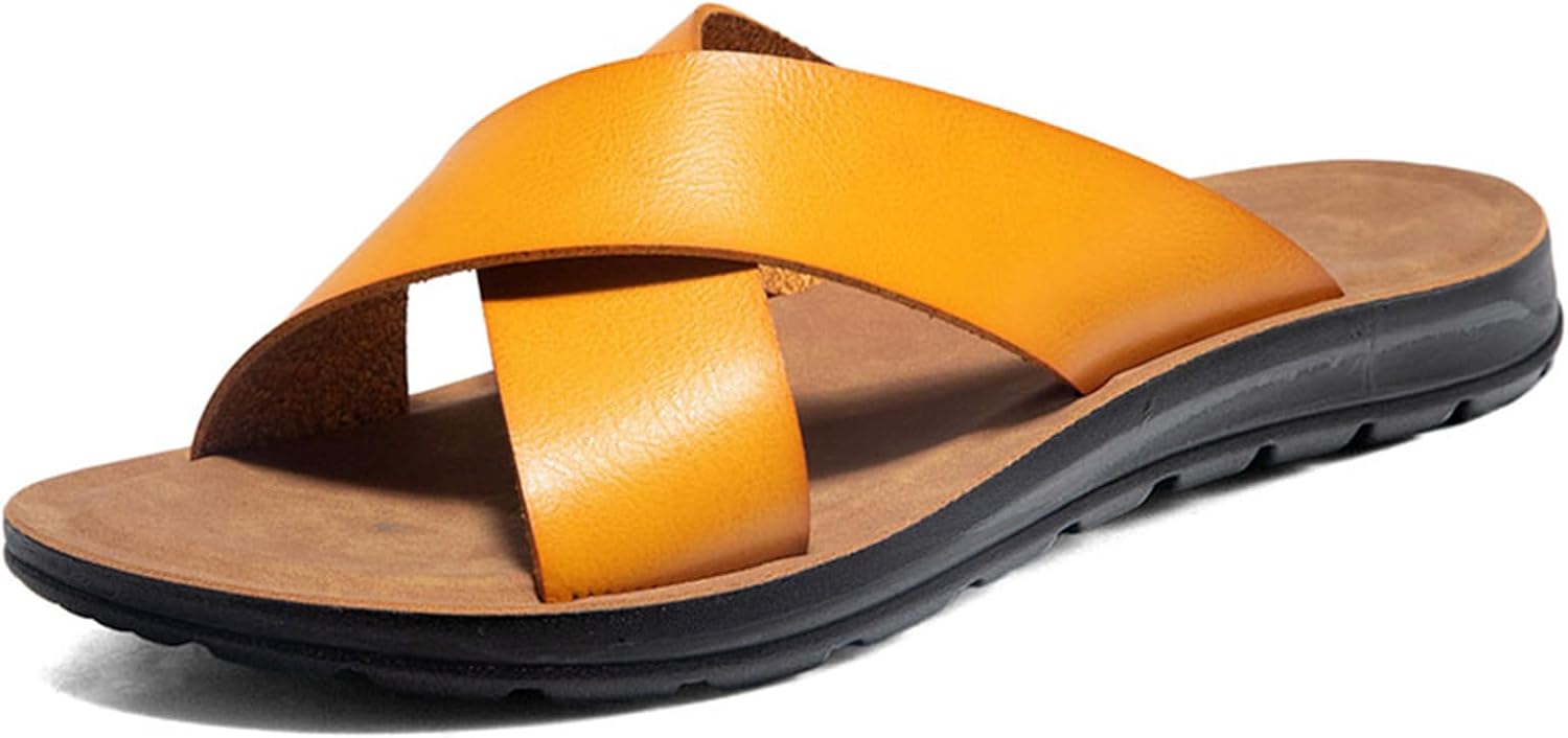 

Мужские сандалии-кросс слайд с мягкой стелькой, удобные спортивные тапочки для дома и улицы, пляжные сандалии с быстрой сушкой Abborora, желтый
