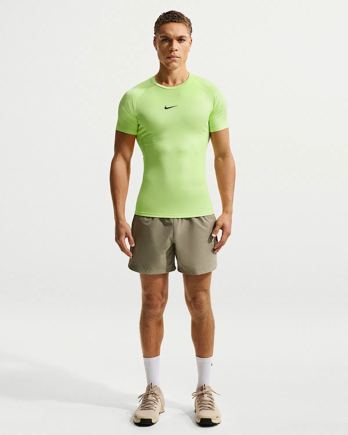 Мужская облегающая футболка с коротким рукавом Dri-FIT Nike Pro, Light Liquid Lime/Black — фото 4