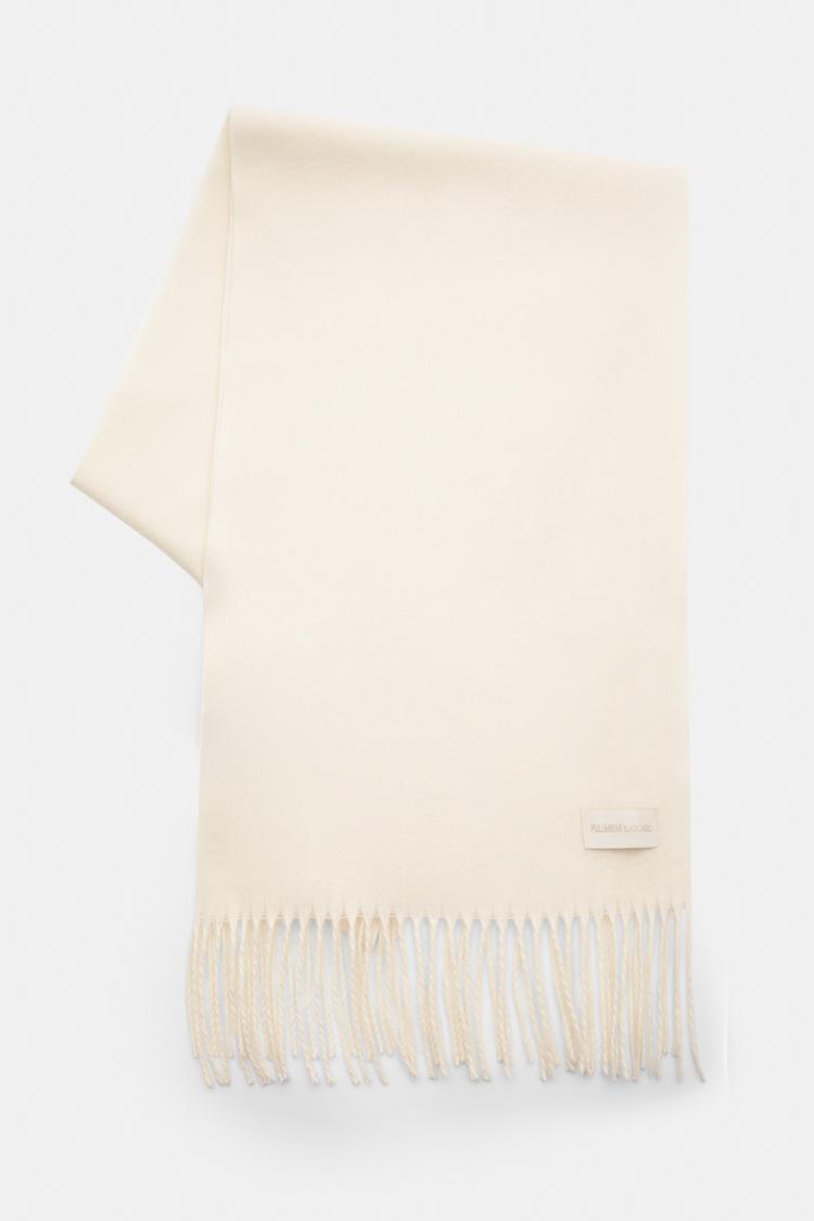 

Мягкий шарф с бахромой Pull And Bear, белый