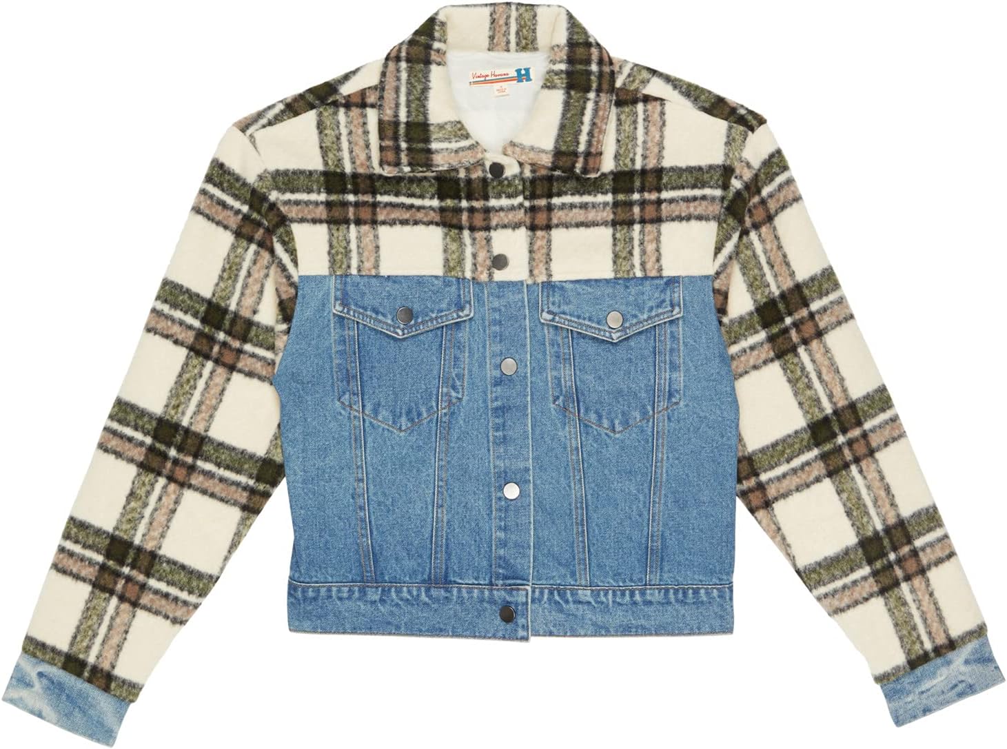 

Куртка Vintage Havana Plaid and Denim Shacket, цвет Plaid/Denim