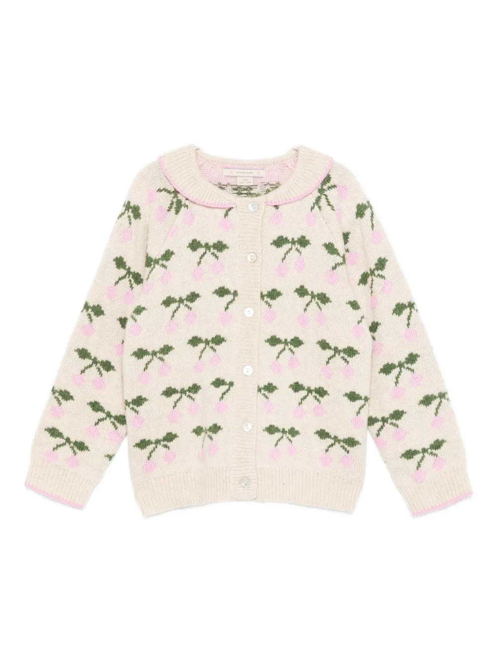 

Кардиган с вишневой интарсией и воротником Konges Sløjd, нейтральный