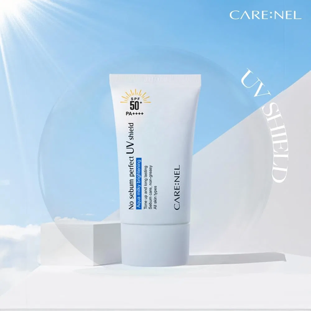 Солнцезащитный крем для лица CARE:NEL No Sebum Perfect UV Shield Cream SPF50+ PA++++ 50 мл — фото 2