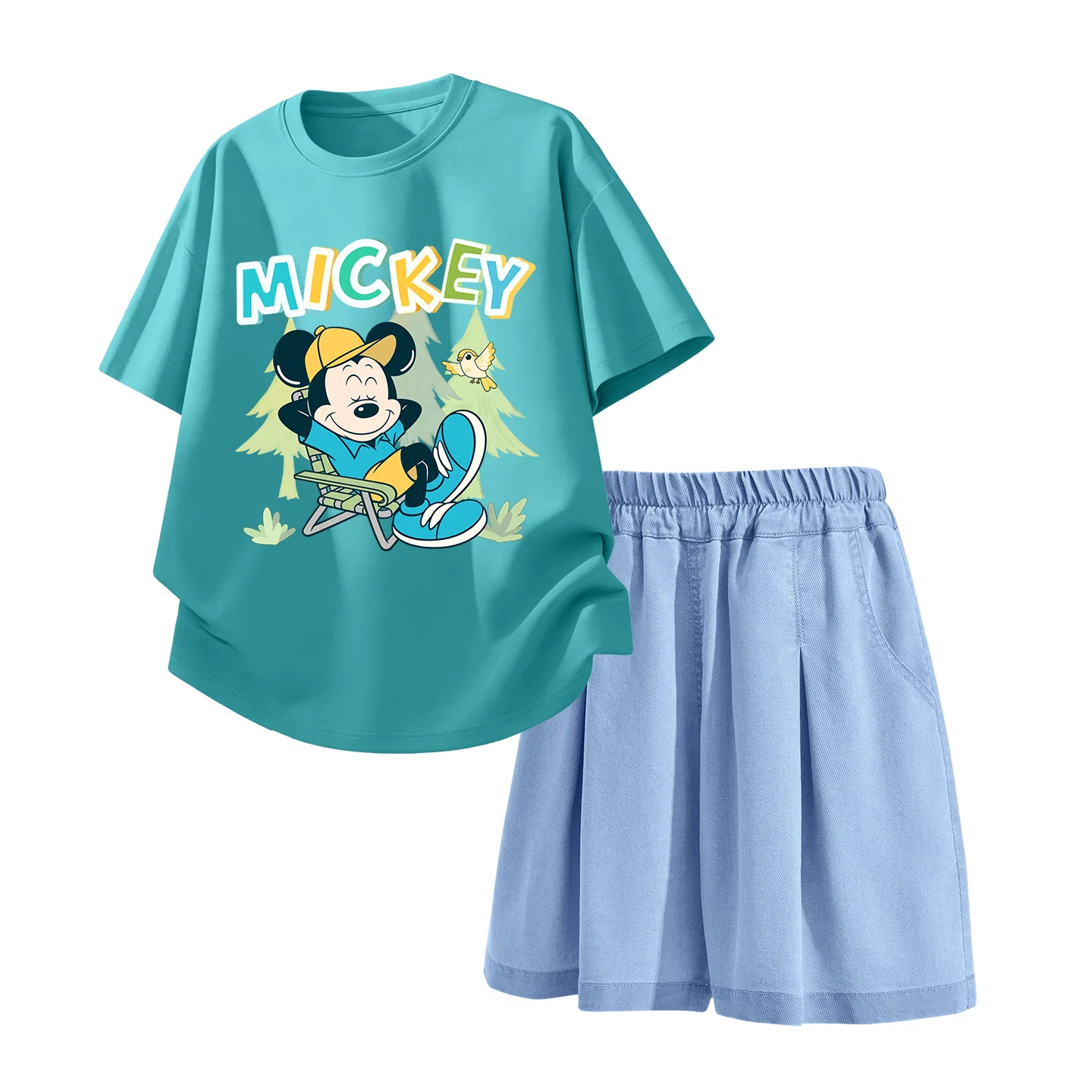 Детский спортивный костюм Disney Kids Casual Sportswear Crew Neck Thin Stretch, светло-голубой — фото 3