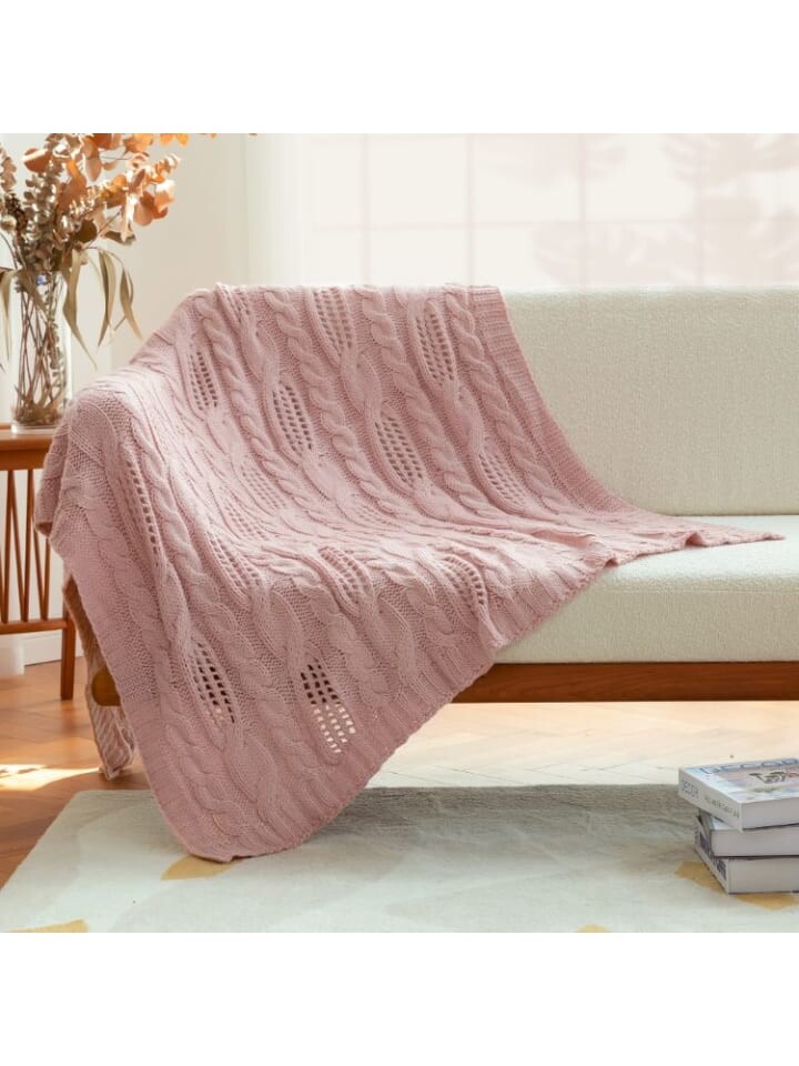 

Плед Amelie Home Kabelgestricktes, цвет altrosa
