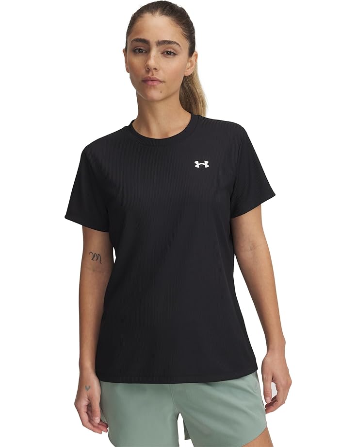 

Футболка Under Armour Tech Ribbed Short, черный/белый