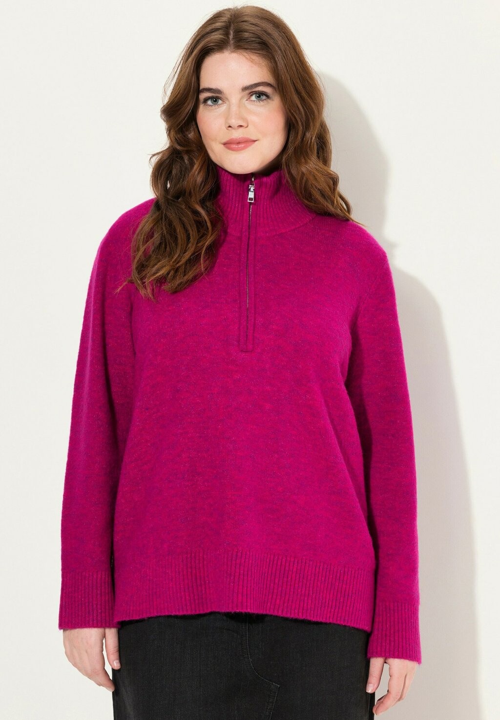 

Джемпер TROYER COLLAR LONG SLEEVE Ulla Popken, лиловый