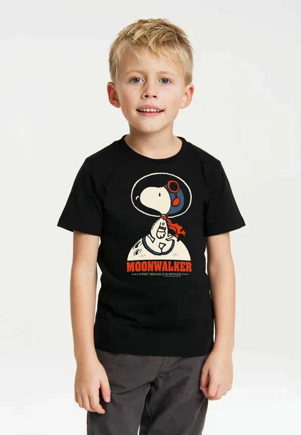 Футболка Snoopy Moonwalker Print T-Shirt Logoshirt, черный