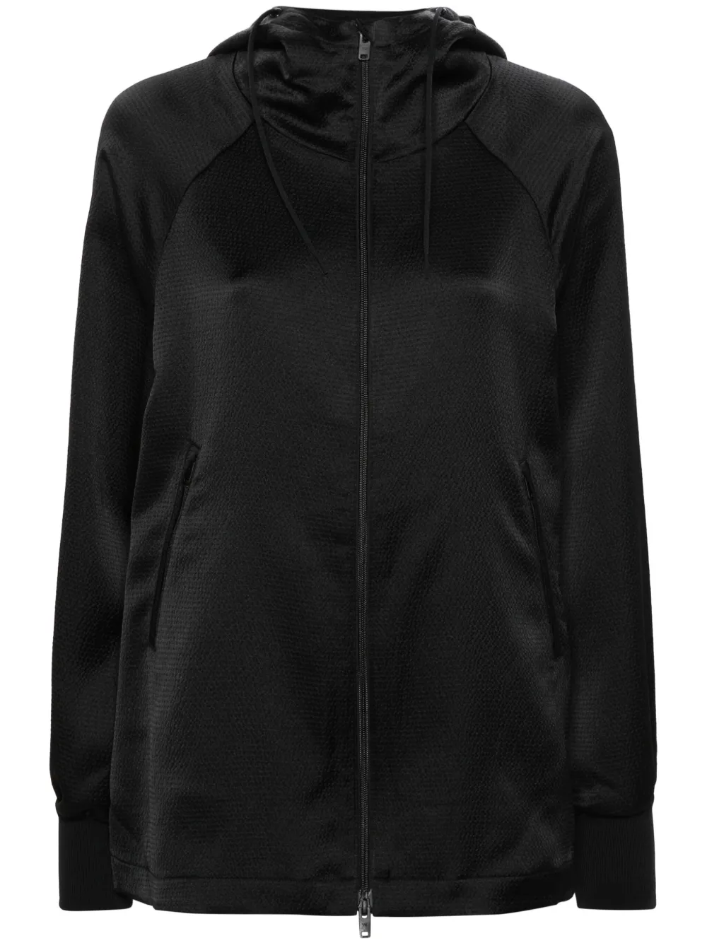 

Фактурное худи на молнии Y-3, черный