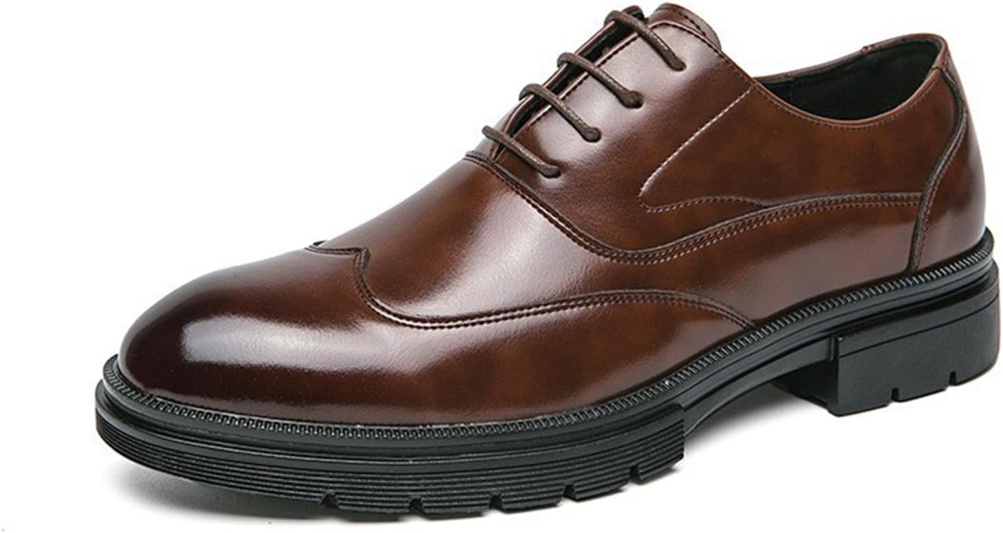 

Мужские оксфорды, классическая формальная обувь на шнуровке, удобные деловые дерби для вечерних вечеринок Kyoescai, коричневый