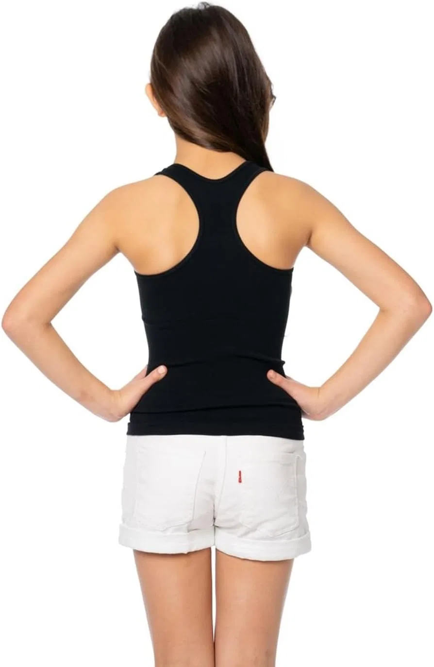 Танк топ Malibu Sugar для девочек, ракушка, Black/White, возраст 10-14 — фото 4