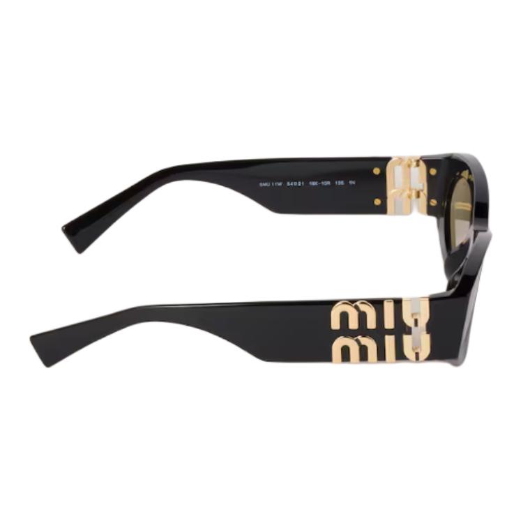 MIU MIU Ацетатные овальные солнцезащитные очки женские черные, Black — фото 4