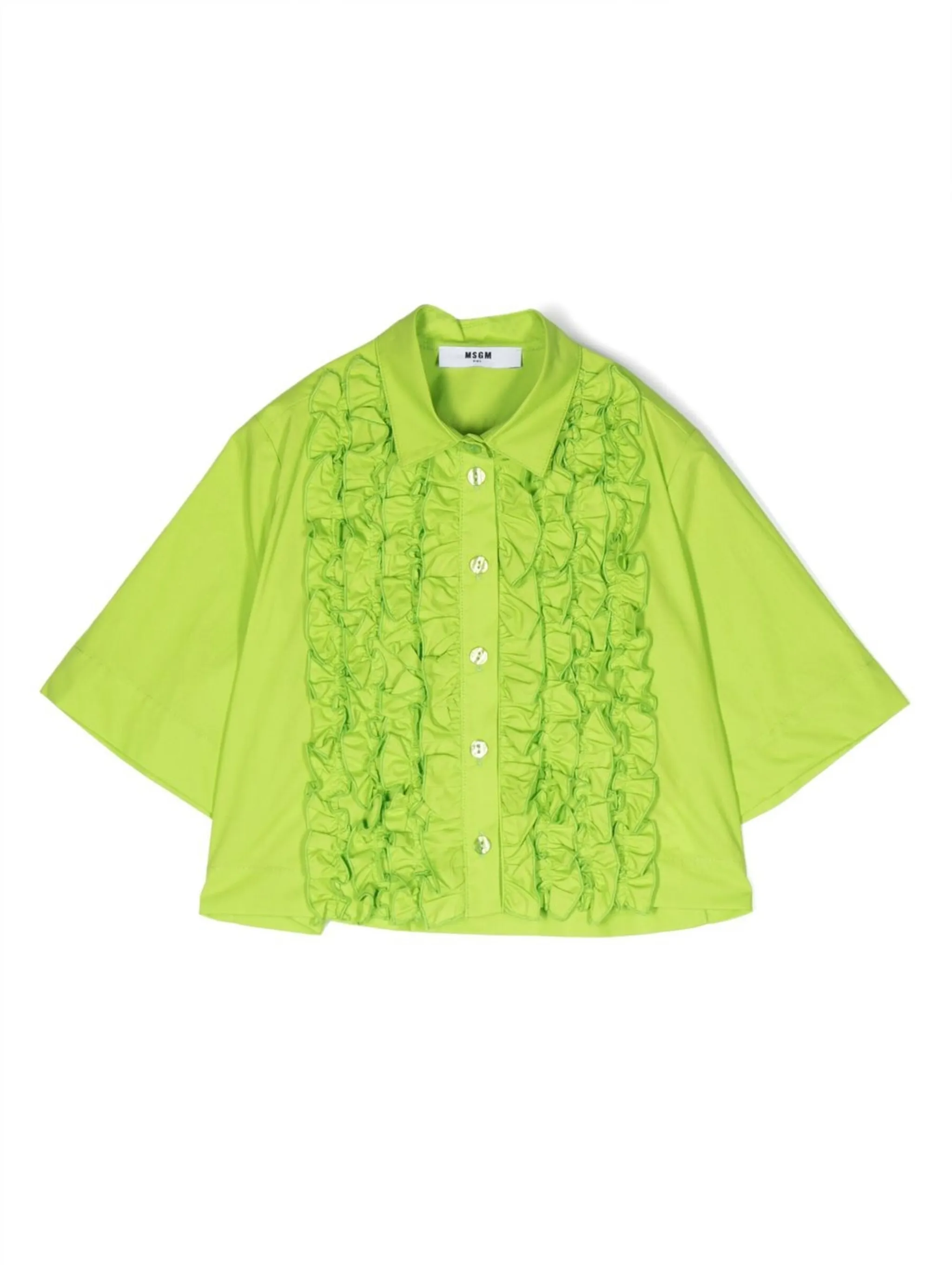 

Рубашка с оборками Msgm Kids, зеленый