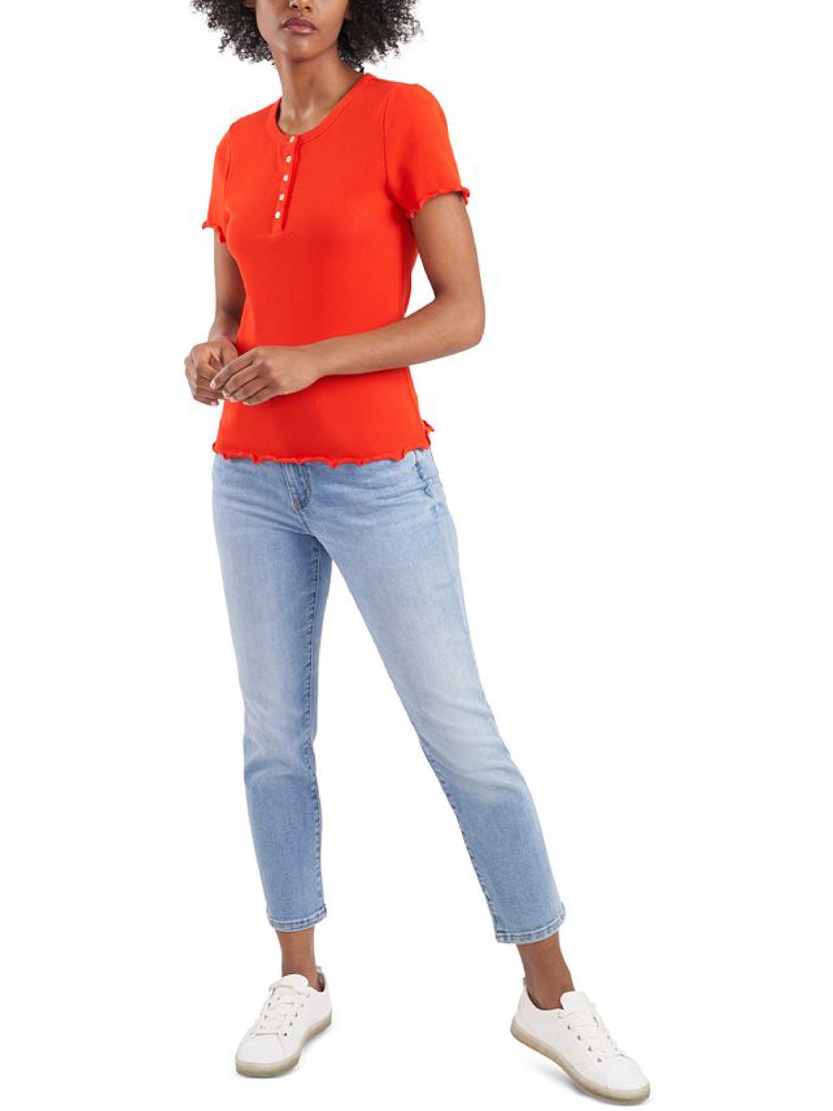 

Женская трикотажная блузка в рубчик Riley & Rae, цвет geranium red