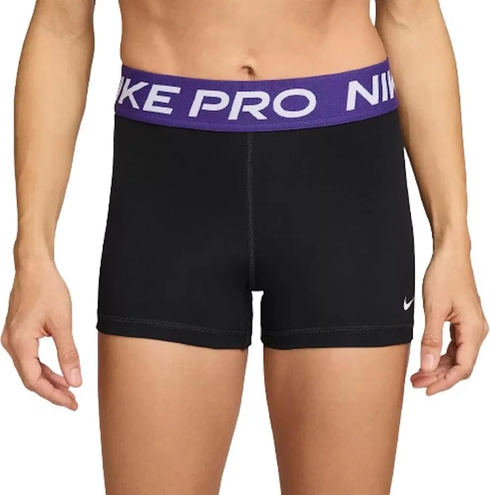 Шорты компрессионные Nike Women's Pro 3", черно-фиолетово-белые
