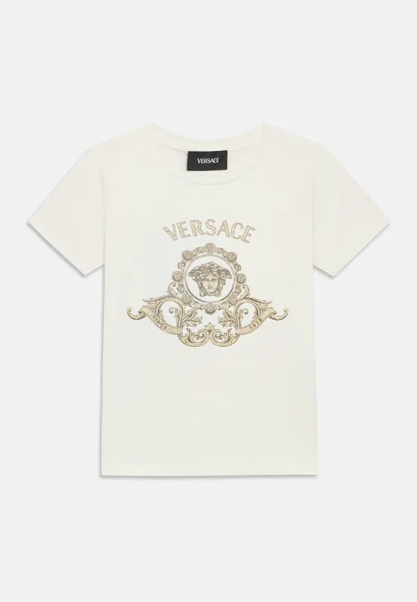 Футболка унисекс с принтом герба зала медузы Versace, Bianco