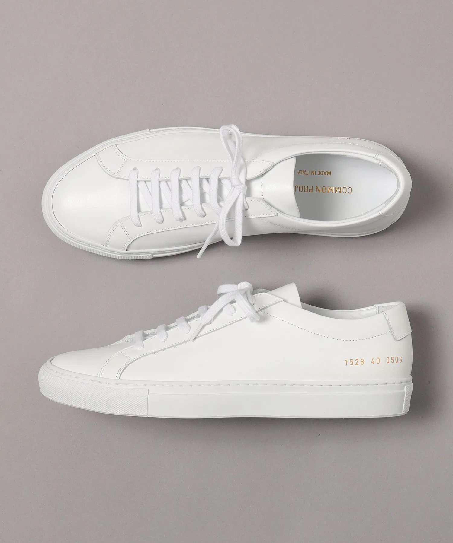 Мужские кожаные кроссовки Common Projects Achilles белые — фото 2