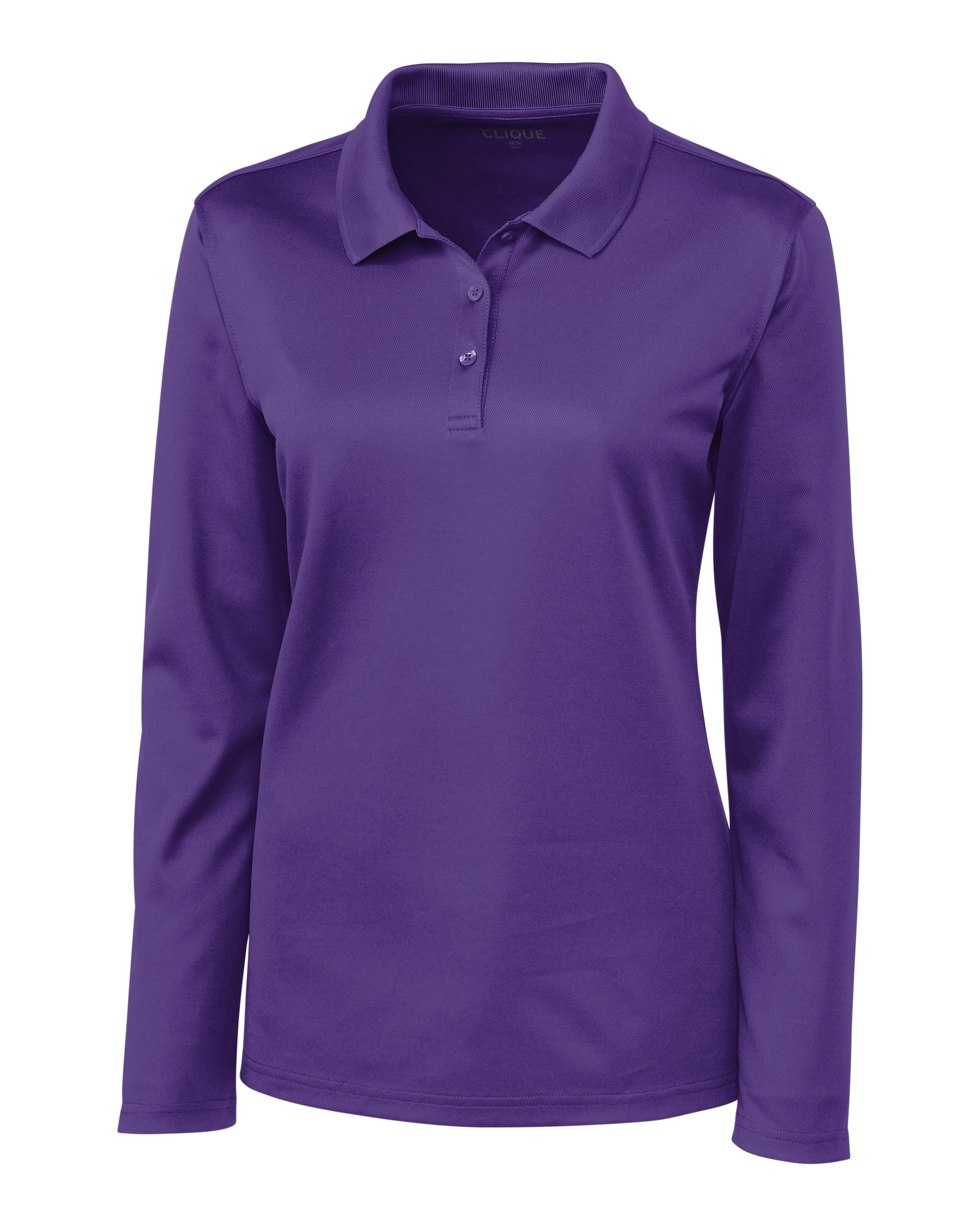 

Женское поло Clique Spin Eco Performance Pique с длинным рукавом, цвет royal purple