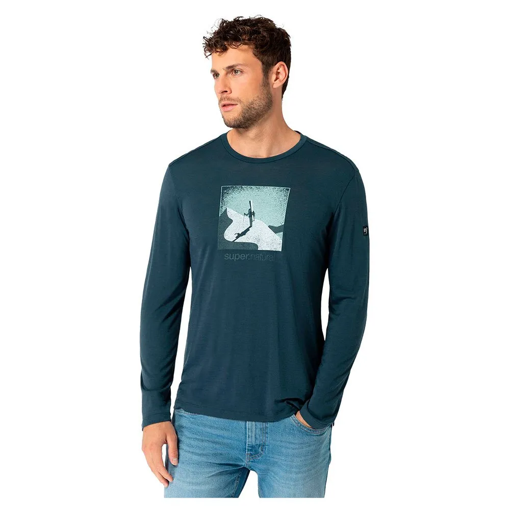 

Футболка Super.natural Almost Done long sleeve, синий/зеленый
