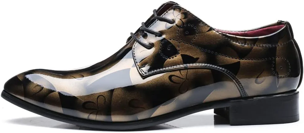 

Мужские лаковые классические туфли LLTMALL на шнуровке с острым носком, бронза