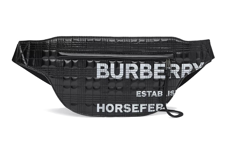 

Burberry Кожаная наплечная сумка через плечо поясная сумка мужская черная