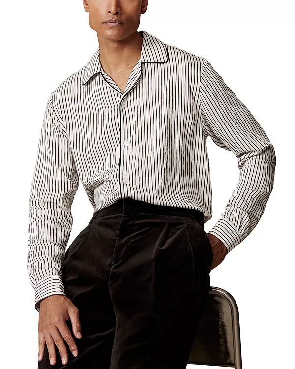 

Рубашка Kemp с длинными рукавами и пуговицами спереди Reiss, бежевый