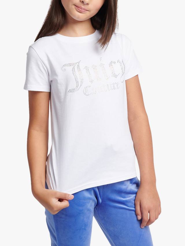 

Детская футболка с брендом Diamante Juicy Couture, Bright White