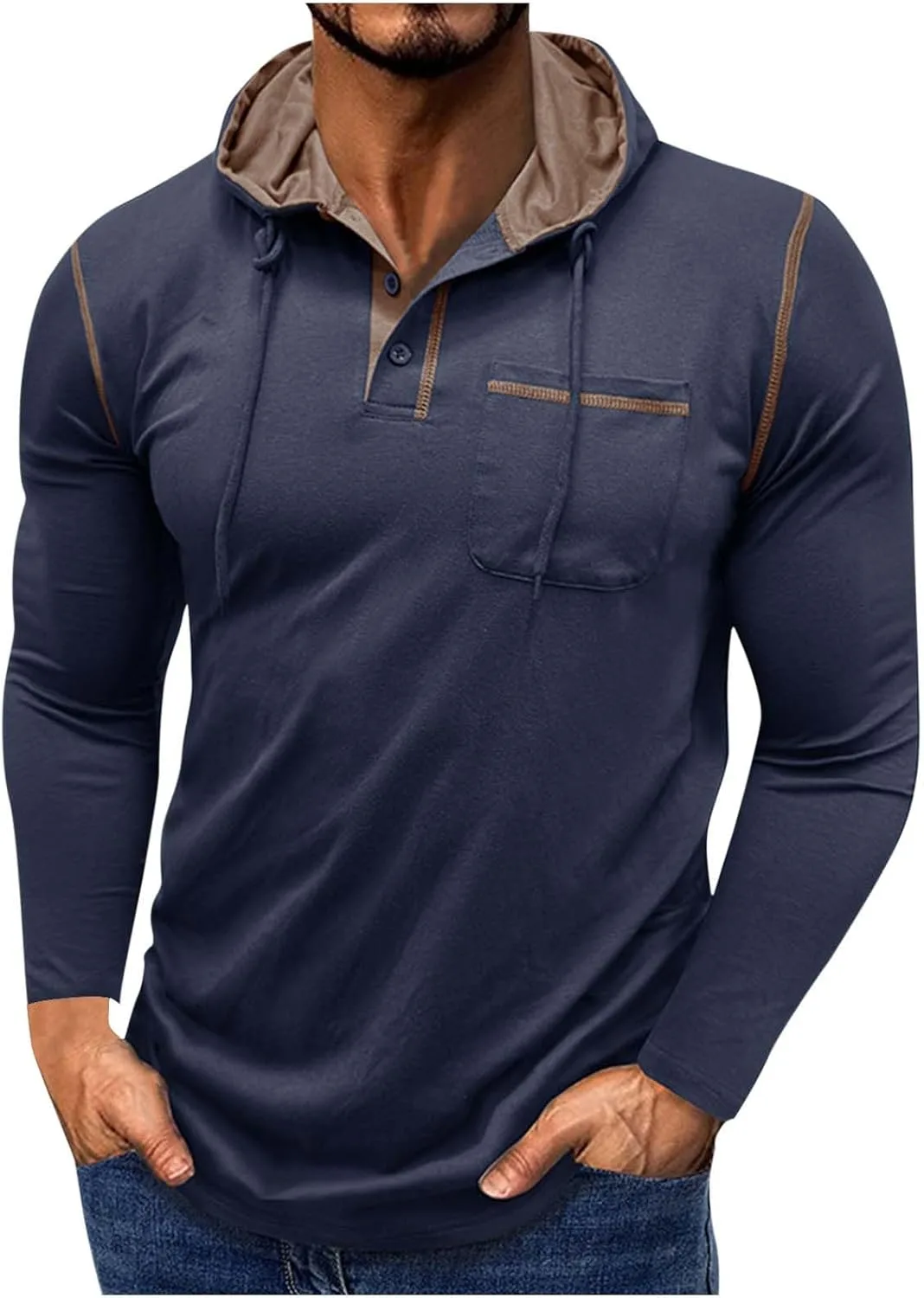 

Мужская хлопковая толстовка с капюшоном и карманом Sdeycui