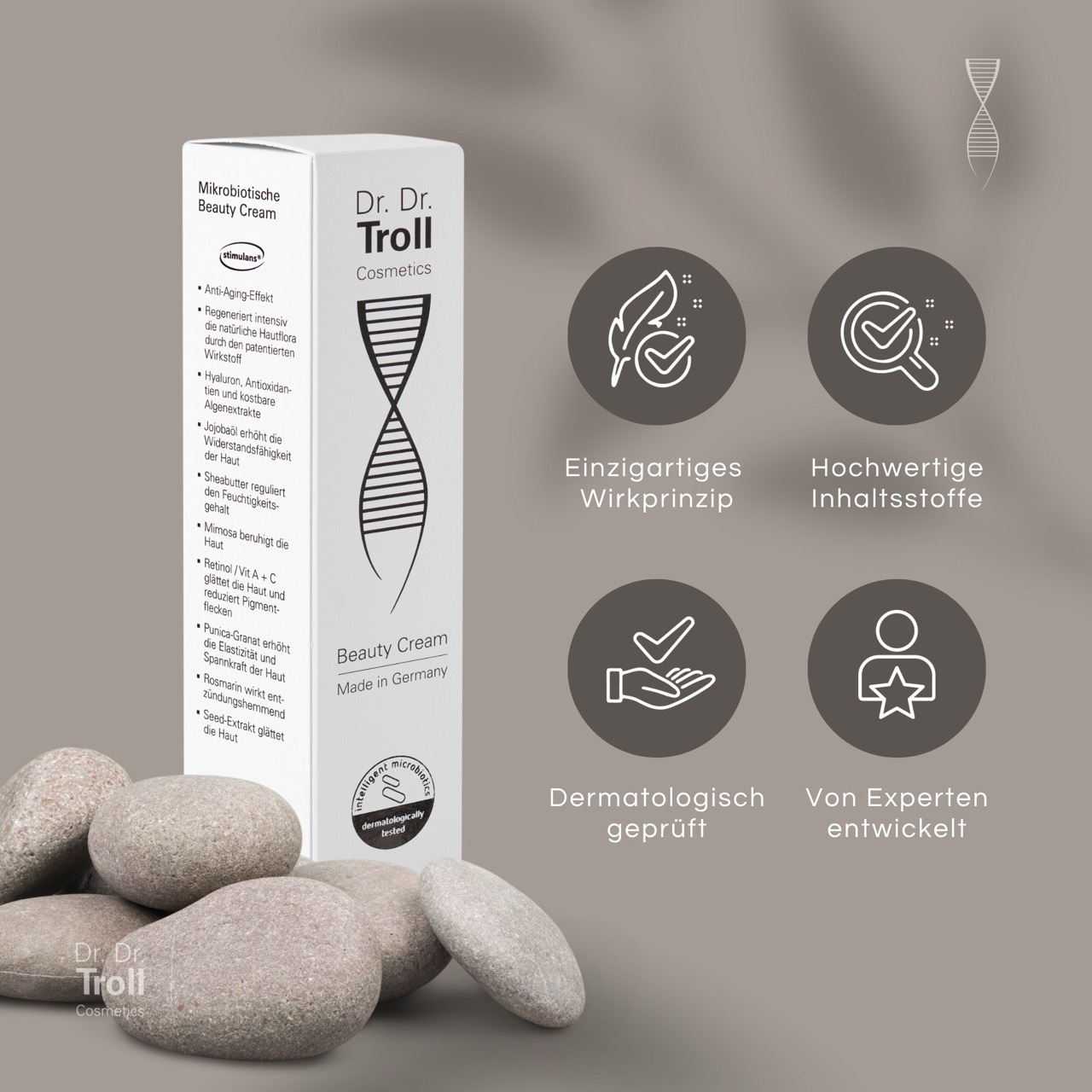 Крем для лица Dr Dr Troll Cosmetics — Beauty cream - mikrobiotische repair-formel für strahlende haut , объем, 50 мл — фото 4