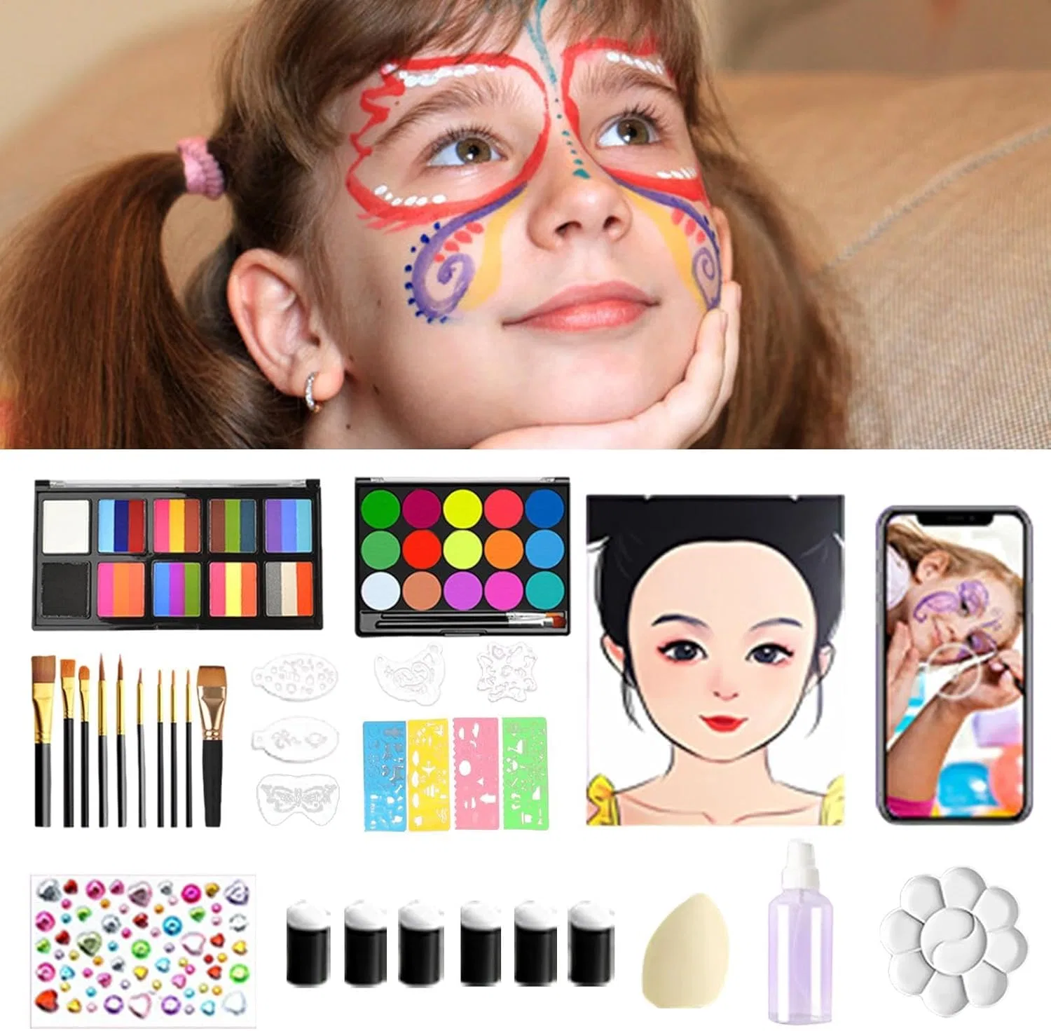 Набор для аквагрима Water Activated Face Paints, 1 шт, 0.5 кг — фото 3