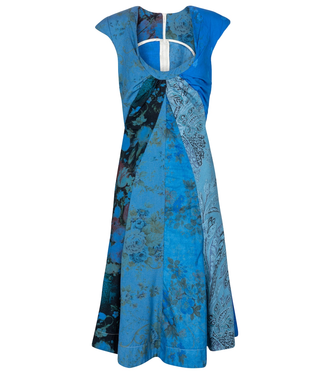 

Мини-платье из регенерированного хлопка с принтом Marine Serre, Cobalt