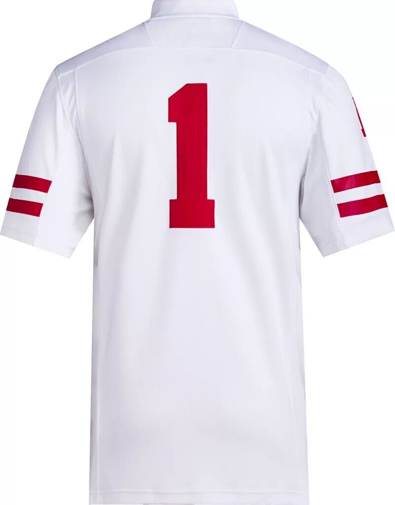 Мужская белая футбольная майка Adidas Nebraska Cornhuskers Premier Replica — фото 3