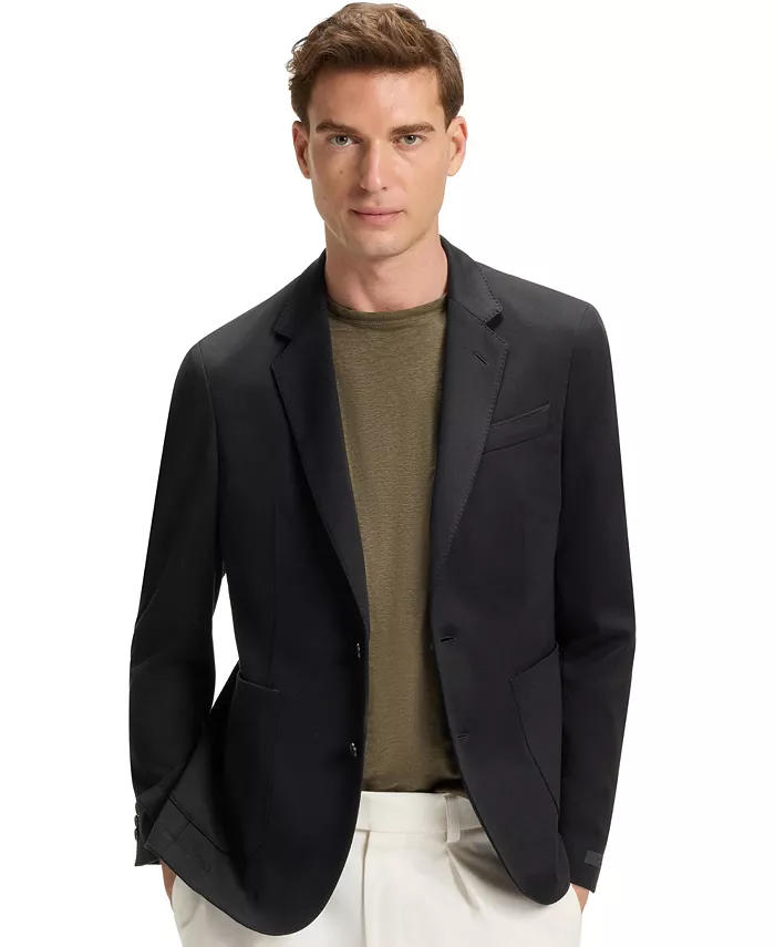

Hugo Boss BECKHAM x BOSS Мужской блейзер из меланжевой хлопковой ткани, синий