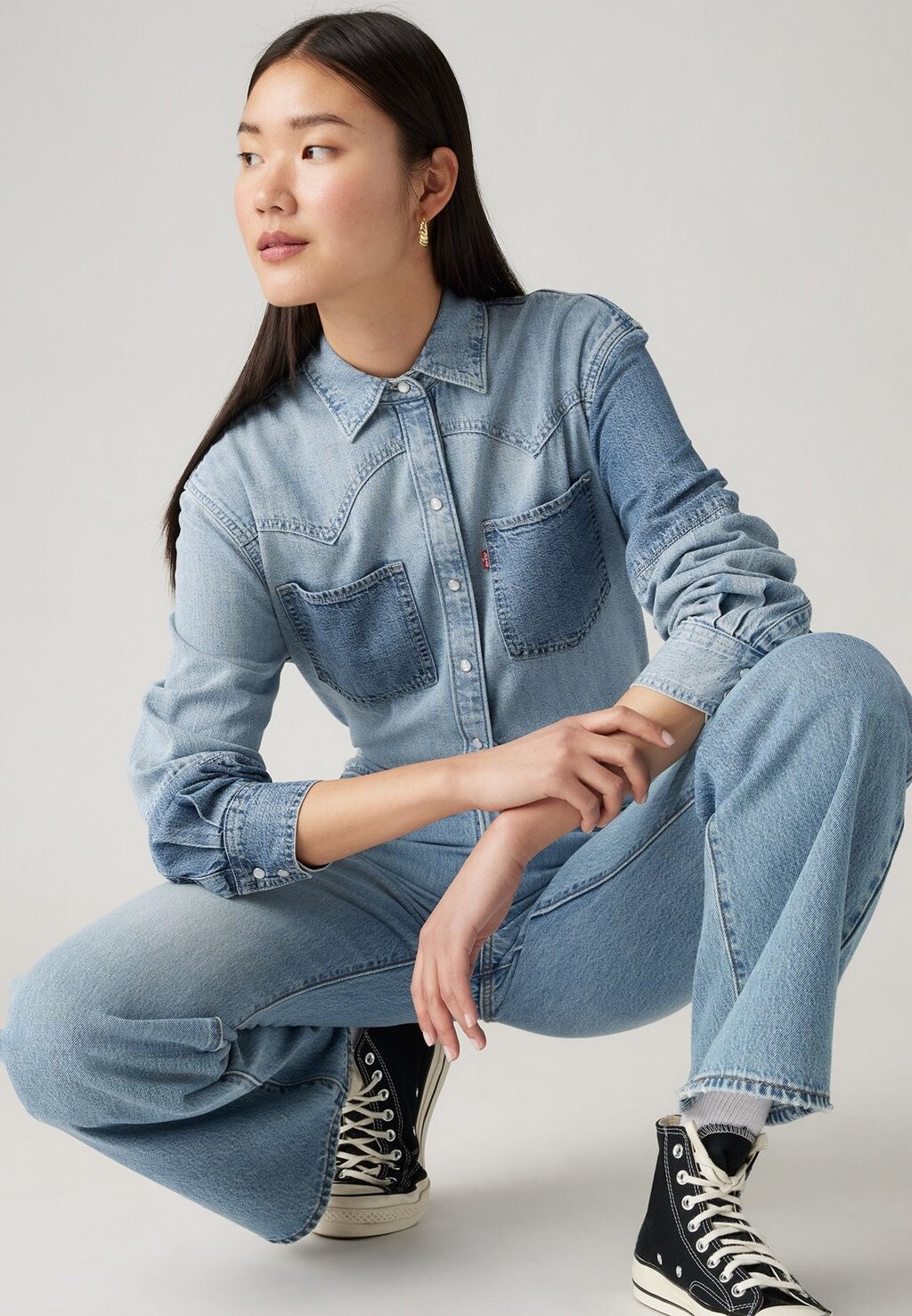

Рубашка-блузка TEODORA WESTERN Levi's, синий деним