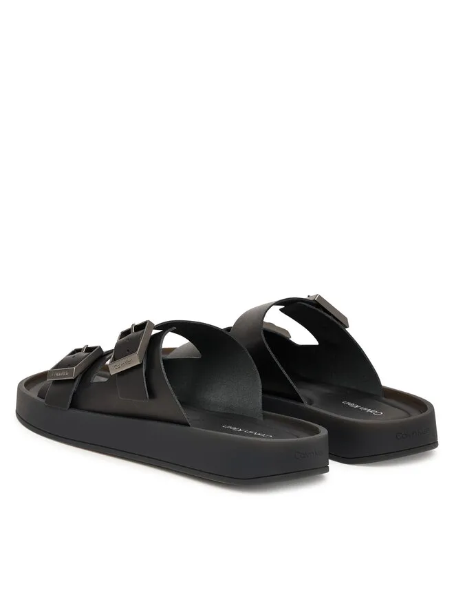 Calvin Klein Мюли Ergon Double Bar Sandal Lth HM0HM02097 черные — фото 3