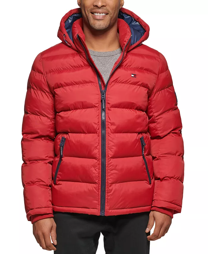 

Мужская стеганая пуховая куртка Tommy Hilfiger, красный