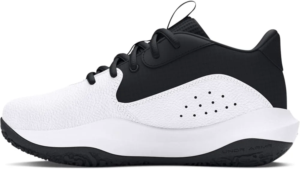 Детские баскетбольные кроссовки Under Armour Lockdown 7 для дошкольников, белый/черный — фото 2
