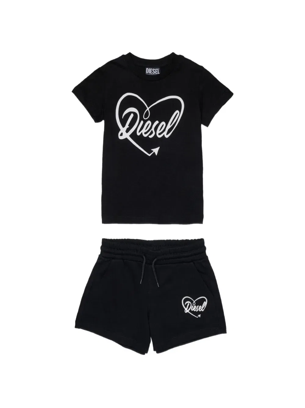 Комплект Jheaop из топа и шорт Diesel Kids, черный