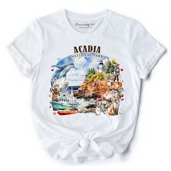 

Футболка с принтом Acadia National Park, сувенир из штата Мэн Ornamentallyyou
