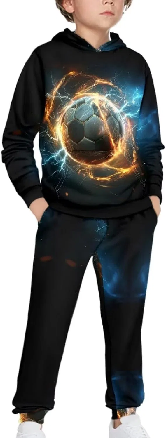 Детский спортивный костюм с принтом Yuuxorilu, 2 предмета, Cool Soccer Patternss — фото 3
