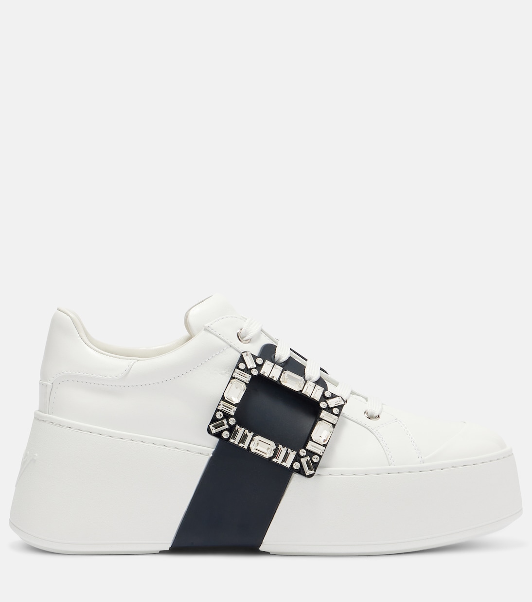 Кроссовки Viv Skate из кожи на платформе Roger Vivier, Altraversioni + Fascia Indigo — фото 4