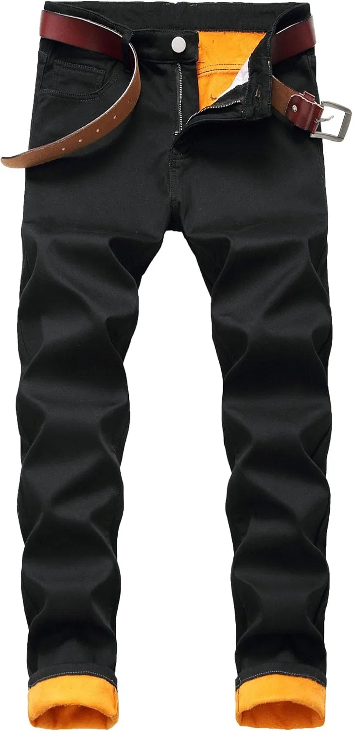 Утепленные джинсы, флисовая подкладка, Black