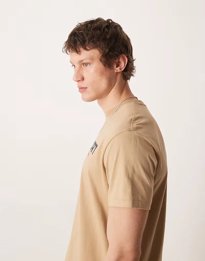 Футболка Polo Ralph Lauren Sport с принтом в виде флага на груди классический крой, хаки — фото 4